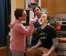 Checking Sheldon's vulva.