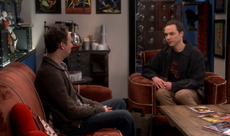 Sheldon apologizing to Stuart.