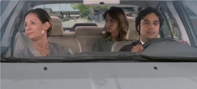 Raj picking up Mary and Missy.
