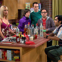 The group is shocked to see Raj speaking in front of Penny.