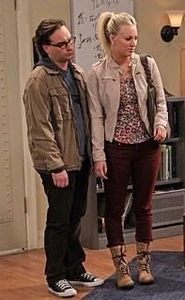 Leonard and Penny in his apartment.