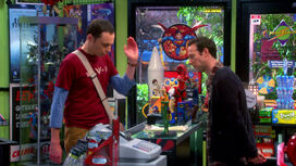 Sheldon buying an Aquaman statue