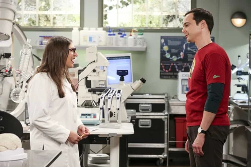 Sheldon checking up on Amy.