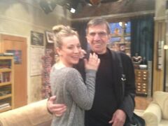 Kaley Cuoco with leonard Nimoy (Behind The Scenes)