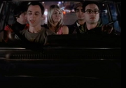 Pilot - Penny, Leonard, Howard, Raj, and Sheldon in car