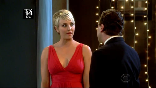 Leonard talking to Penny alone at the prom.