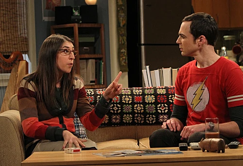 Amy giving Sheldon advice.