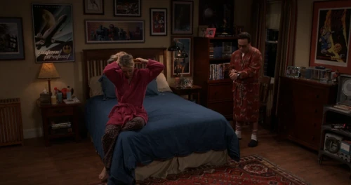 Leonard and Penny getting ready for bed.
