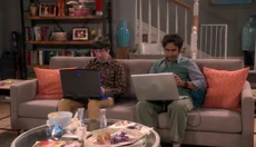 Raj and Howard playing Fortnite.