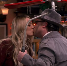 Leonard and Penny kissing