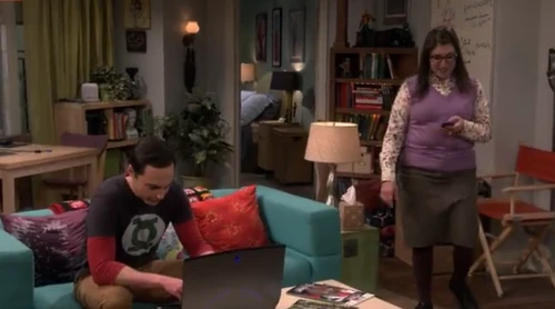 Sheldon is improving their wedding pictures.