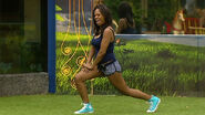 Jo exercises in the Big Brother 11 garden