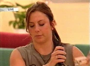 Justine in the Big Brother 4 living area