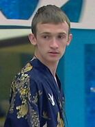 Luke partakes in a Big Brother 9 task