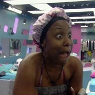 Toya4.jpg (15 KB) Toya after spraying deodorant under her armpits in the Big Brother 15 bedroom