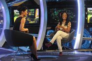 Toya is interviewed by Emma Willis after her eviction from the Big Brother 15 House