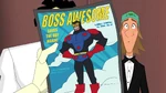 A poster of his alter ego, Boss Awesome.