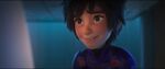 Hiro crying tears of joy as recordings of Tadashi comfort him.