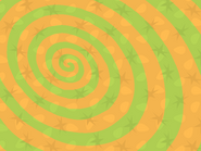 Name of Pattern: Swirl + Stargazed Used on: Silly Sing-Along 2: The End of Silliness?, Silly Sing-Along 2: The End of Silliness? (DVD menus only) (light green and orange, pink and light blue, purple and dark pink, and blue and dark blue)