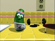 Larry welcomes the audience to the very first VeggieTales Workout video.