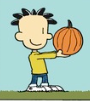 Nate holding a pumpkin