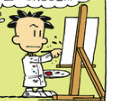 Nate painting a picture