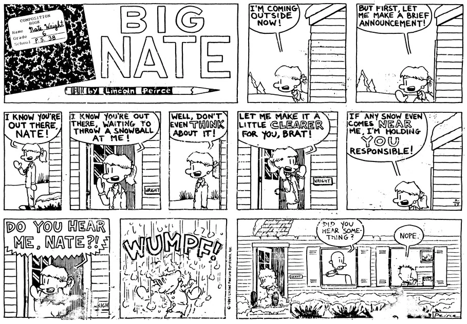 Comic Strip: February 17, 1991 | Big Nate Wiki | Fandom