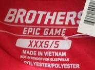 Brothers Epic Game label (XXXS/size 5)