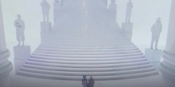 Bill & Ted's Bogus Journey trivia: Which spiritual movement influenced the film's Heaven imagery?