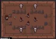 Four Gusher in a rock oval opened to all four sides and sealed with poop. On the top and the bottom, left and right of the middle Poop are four Gaper.