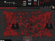 Isaac glitch 1.png (470 KB) Glitched Satan with Mom's Contacts and Piercing Shots. Both feet have become invincible statues and the health bar is glitched.