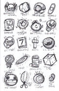 Item sketches in the Artbook.