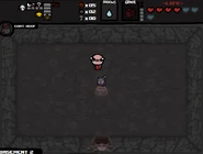 A Boss Challenge Room with an item (Jesus Juice) just before the fighting sequence