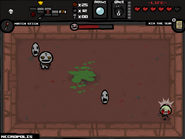 Super Greed battle, with two Keepers bouncing around, in Necropolis.