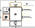 Edmund McMillen's sketch of the Greed Mode layout