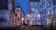 November 30, 2009: Cobblestone street in the Marais district of Paris, France Learn more about this image