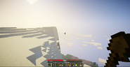 A view from the top of the Alps in Survival Mode; Shaders are used.