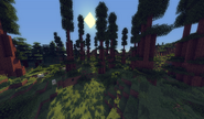 Glitchy redwood forest