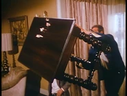 A solid wood table flies.