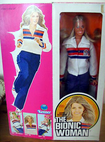 The Bionic Woman doll in box, with original clothes and mission