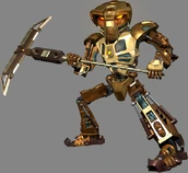 Onewa kiiepilyhakkunsa kanssa Bionicle 2: Metru Nuin tarussa.