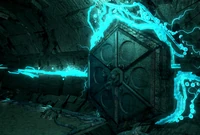 Un sector de los Archivos iluminado con enredaderas de luz