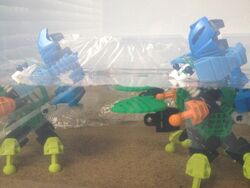 A Defense Force  patrol wades through .