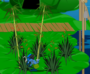 Hahli hacking a Harakeke Plant with her sickle to collect some Harakeke