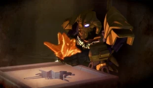 Makuta forging the mask