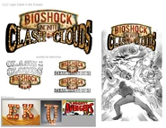 Concept art for the Clash in the Clouds logo, with inspiration from the logo of Marvel Comics' The Mighty Avengers.