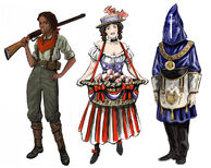 Member of Order (right) in concept art by Robb Waters.