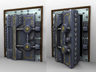 Concept art for the library door.