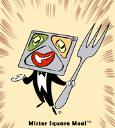 Mister Square Meal, the mascot of the company.