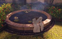 BioI Town Center Garden of New Eden Pilgrims by Pond.jpg
